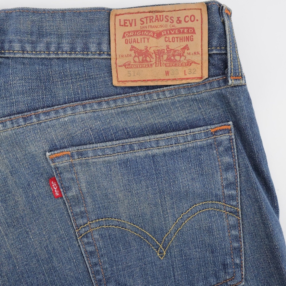 Levi 514 Slim Straight 2008 Jeans Blue Denim Mens 33x32 (iNSeam measures 33")